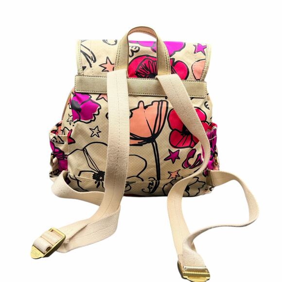 Coach Kyra Poppy Floral Backpack beige with Pink Gold White Purple F19284 fabric - Picture 3 of 12